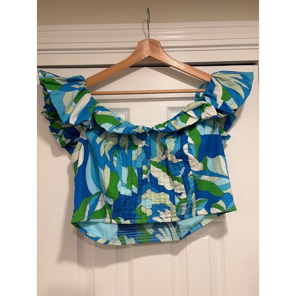 Maeve Tops - Maeve Puff Sleeve Crop Blouse